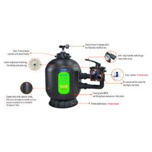 ถังกรองสระว่ายน้ำ XS SERIES SIDE MOUNTED HIGH PRESSURE MEDIA FILTER